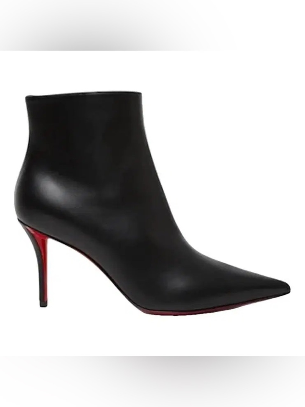 Christian Louboutin Black Pointed Leather Stiletto Ankle Boots 6.5 to 7